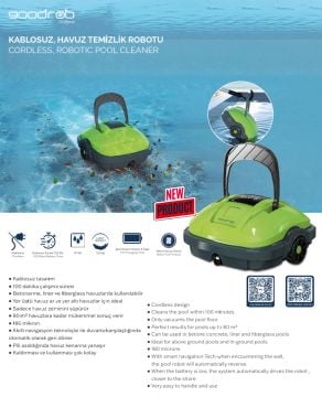 Goodrob Kablosuz Havuz Temizlik Robotu 30w-Cordless Robotic Pool Cleaner-ToptancıyızBiz