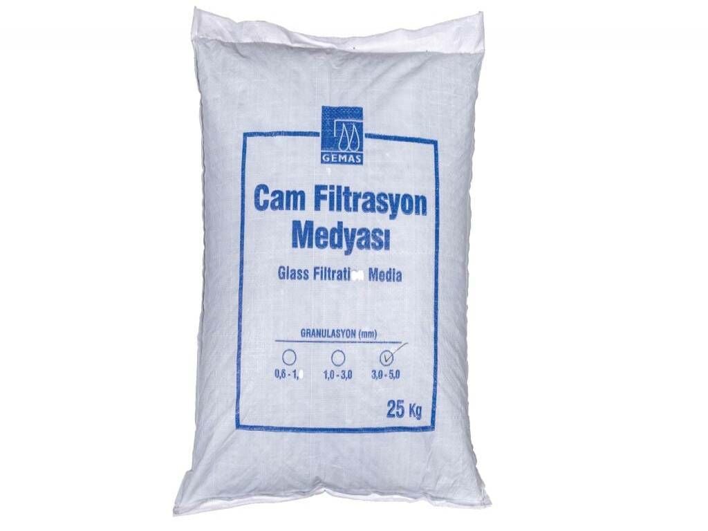 Gemaş Havuz Filtre Cam Filtrasyon Medyası (1-3mm) Orta 25 KG-ToptancıyızBiz