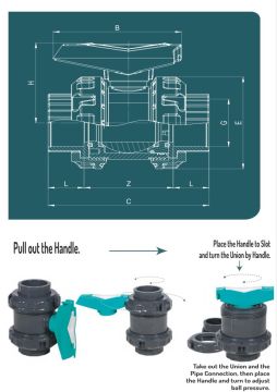 Gemaş Havuz Pvc Küresel Su Vanası d.90 mm-Yapıştırmalı-Pool Valve-ToptancıyızBiz