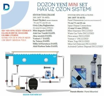 Dozon MINI SET Havuz Ozon Sistemi 5g/h 150W- 11/50m3-ToptancıyızBiz