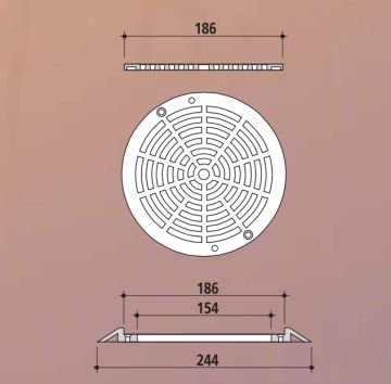 Gemaş Yuvarlak Dip Emiş Izgara Dış Çerçevesi 242 mm-ToptancıyızBiz
