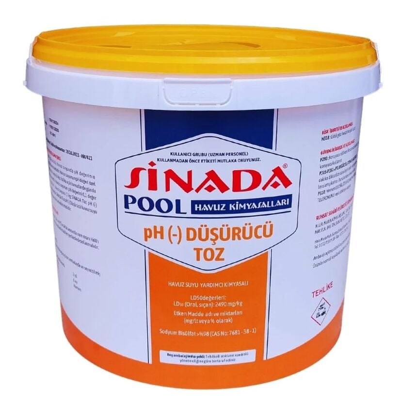 Sinada Toz Ph Düşürücü 25 kg Down - Havuz Kimyasalı-ToptancıyızBiz