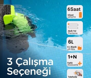 Goodrob King 500 m2 Kablosuz Şarjlı Havuz Süpürgesi-Cordless Rechargeable Pool Vacuum Cleaner-ToptancıyızBiz