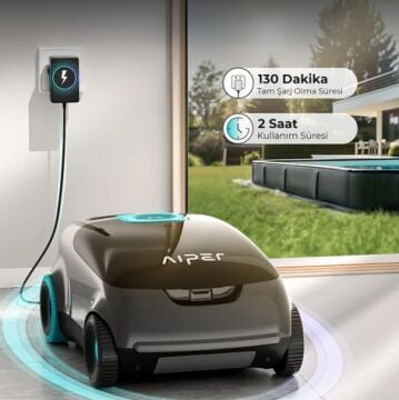 AIPER Scuba E1 KABLOSUZ TABAN 100m2 Otomatik Havuz Süpürge Robotu-ToptancıyızBiz