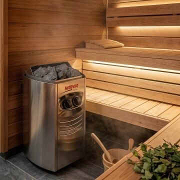 ASTRAL POOL HARVIA Vega Compact Gövdeden Kumandalı Sauna Sobası 3,5 kW 2-4 m3 (7 kg taş kapasitesi)-ToptancıyızBiz