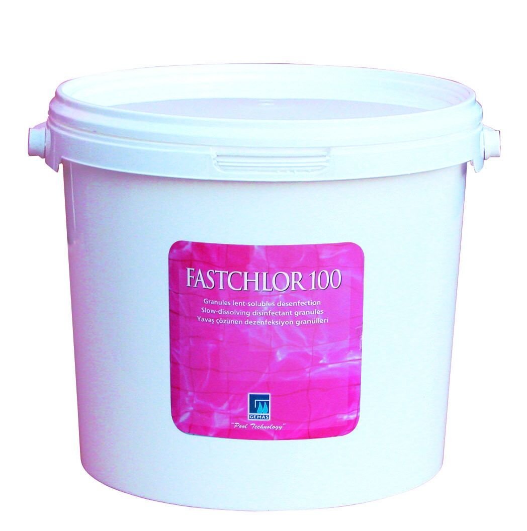 Gemaş FASTCHLOR 100 15 Kg %90 Aktif Toz Klor Stabilize Triklor Granül - %90 Chlorine Granular-ToptancıyızBiz