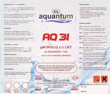 Aquantum 25 Kg Sıvı pH Düşürücü - pH (-) Liquid Reducer-ToptancıyızBiz